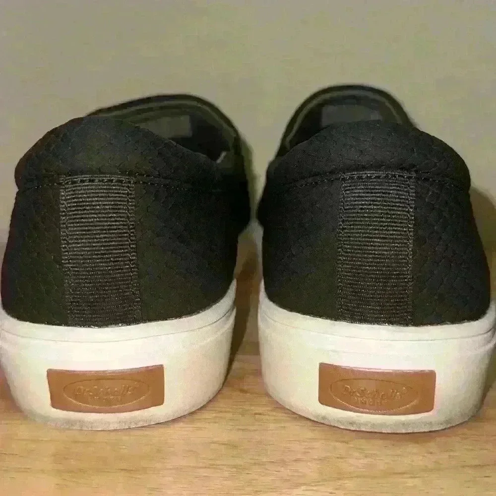 Dr. Scholl's Women's Black Metro Zip-Up Faux Leather Comfortable Sneakers Sz 9.5